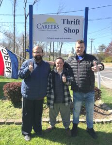 Harpal, Freddy and Michael at Thrift Shop Opening